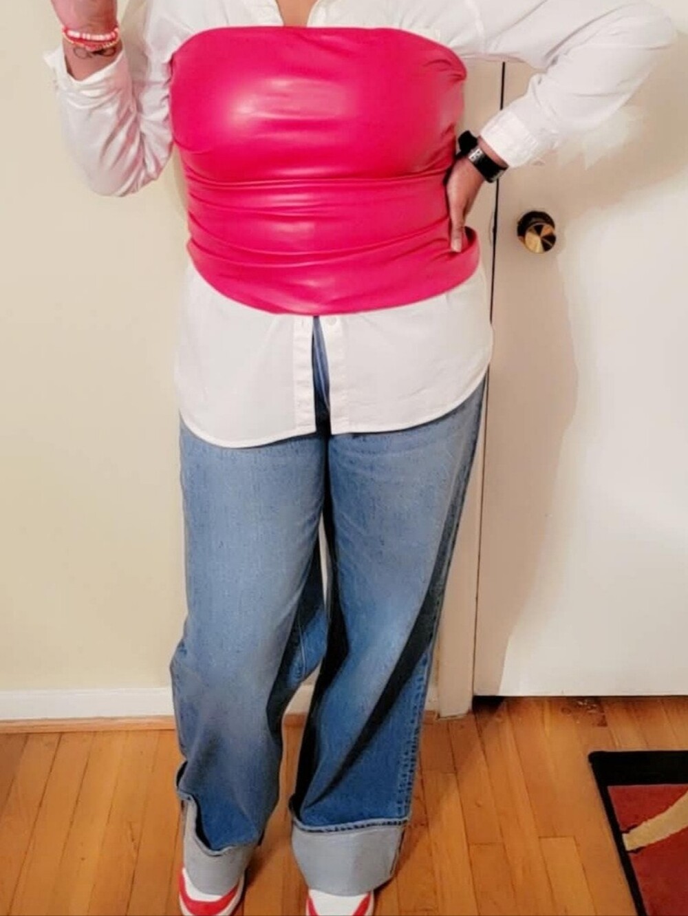 Faux Leather Tube Top